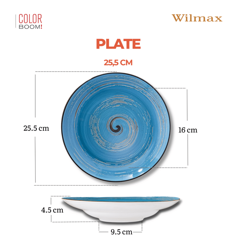 Talerz głęboki niebieski porcelanowy 25.5 cm 350 ml WL-669627/A