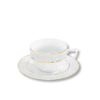 Tea cup and saucer 240 ml in Wilmax white porcelain with gold rim