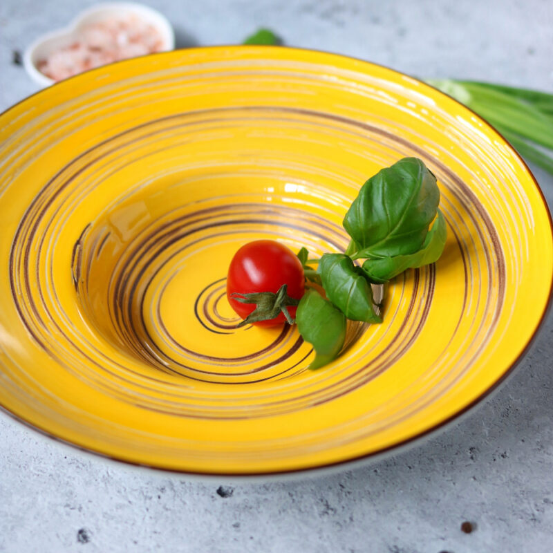 Talerz głęboki żółty porcelanowy 24 cm 200 ml WL-669425/A