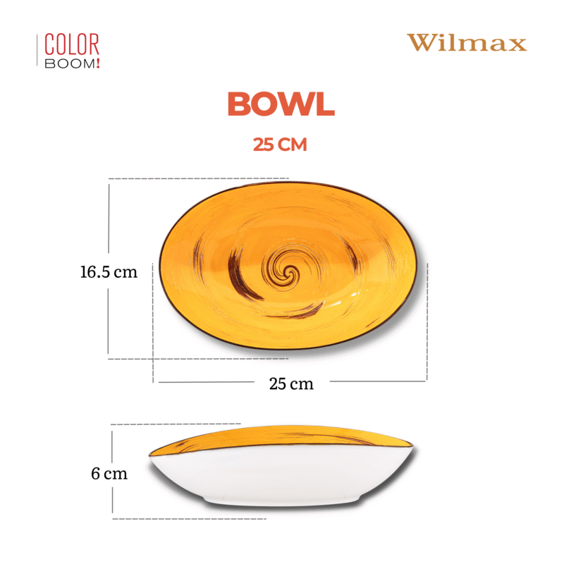 Misa sałatkowa owalna żółta porcelanowa 25 cm WL-669440/A