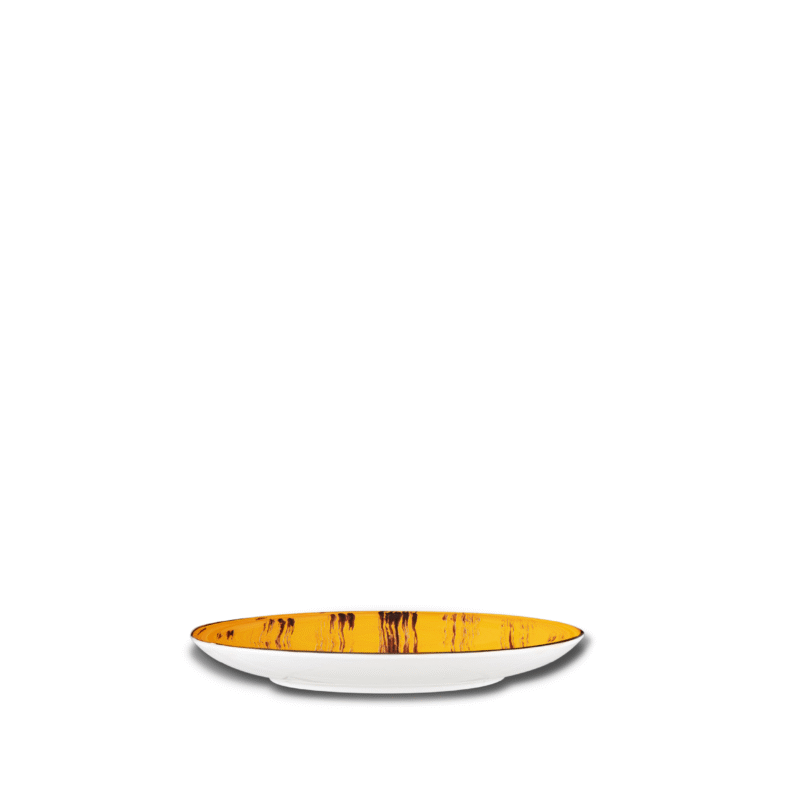 Talerz deserowy żółty porcelanowy 18 cm WL-668411/A