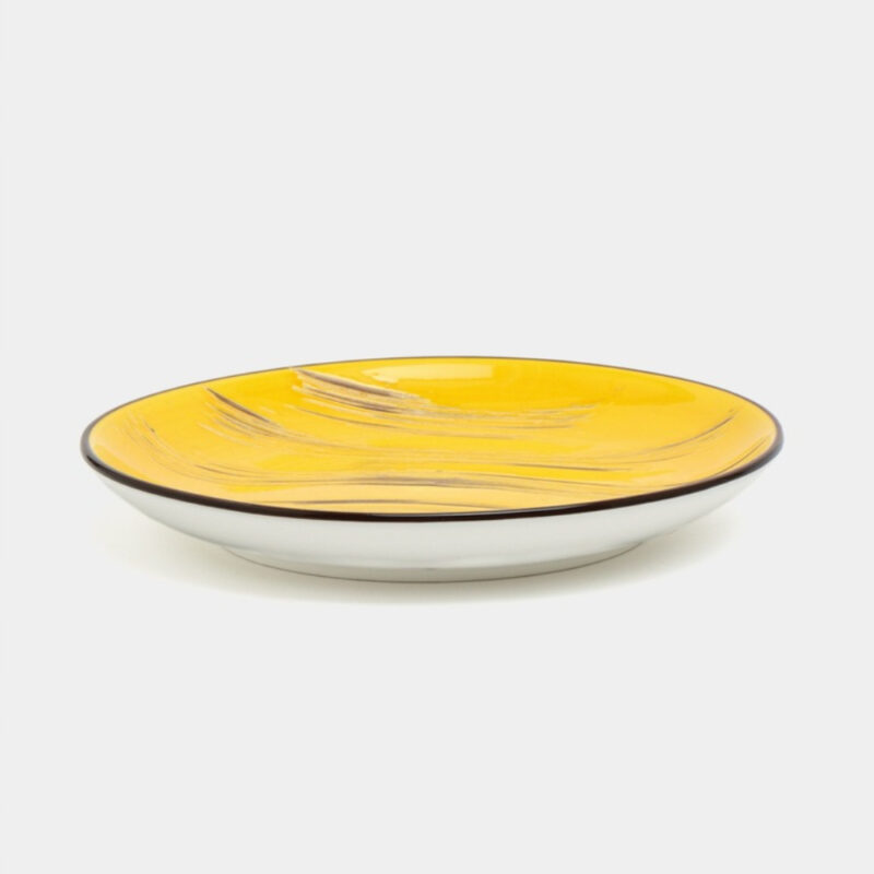Talerz deserowy żółty porcelanowy 18 cm WL-668411/A