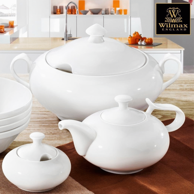 Czajniczek do herbaty biały porcelanowy 2250 ml WL-994042/1C