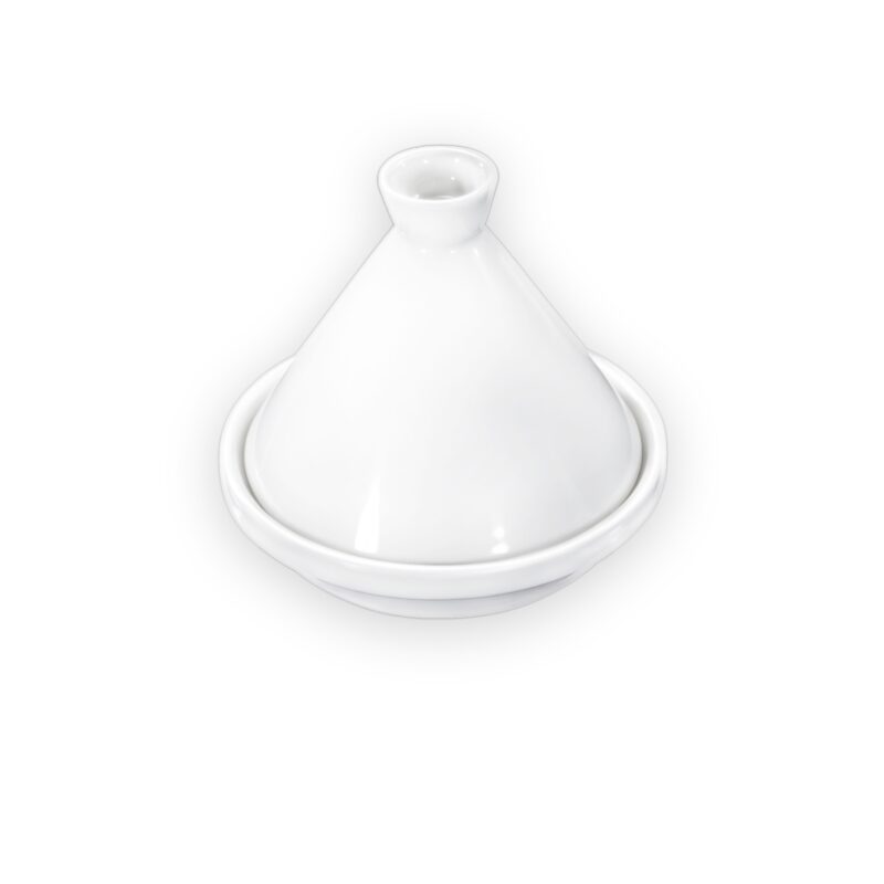 Białe porcelanowe mini tagine 10x10 cm ze stożkową pokrywką Wilmax