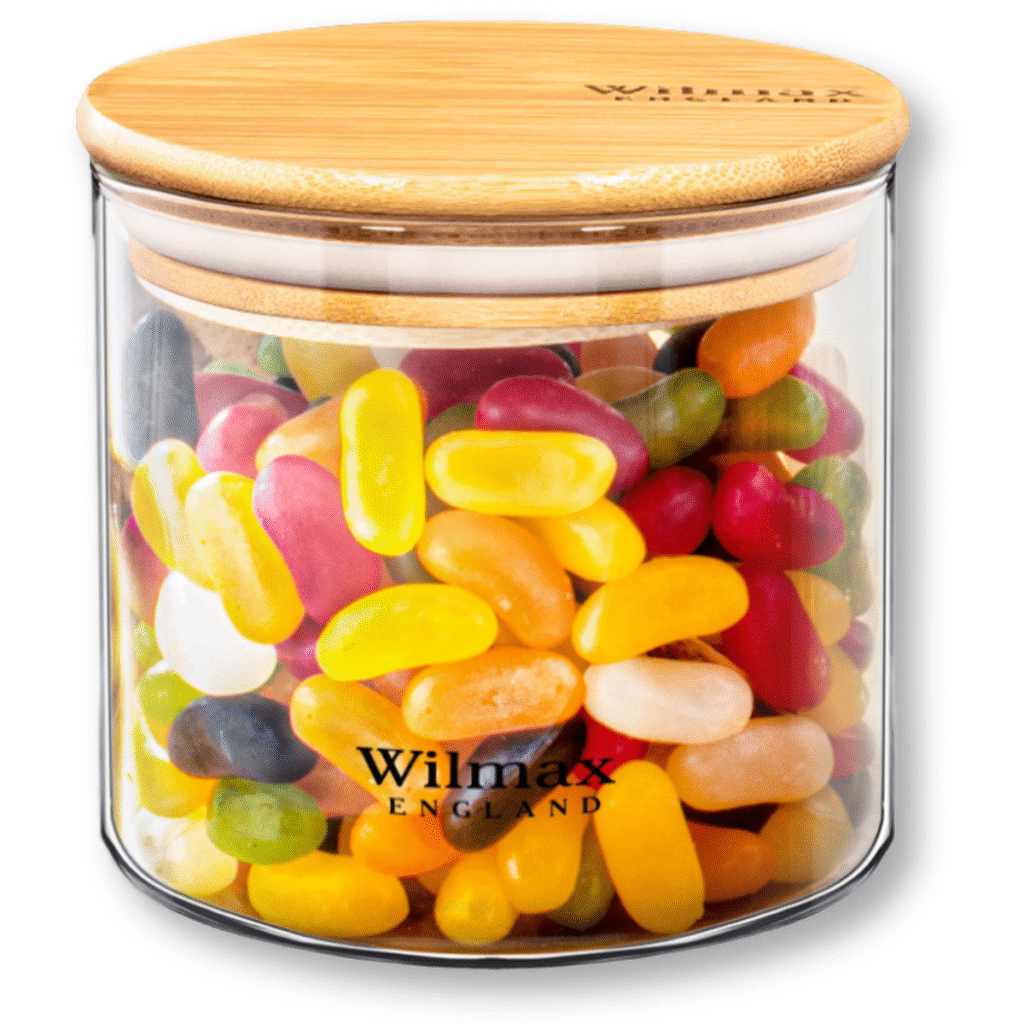Słoik szklany z bambusową pokrywką 600 ml WL-888502/A