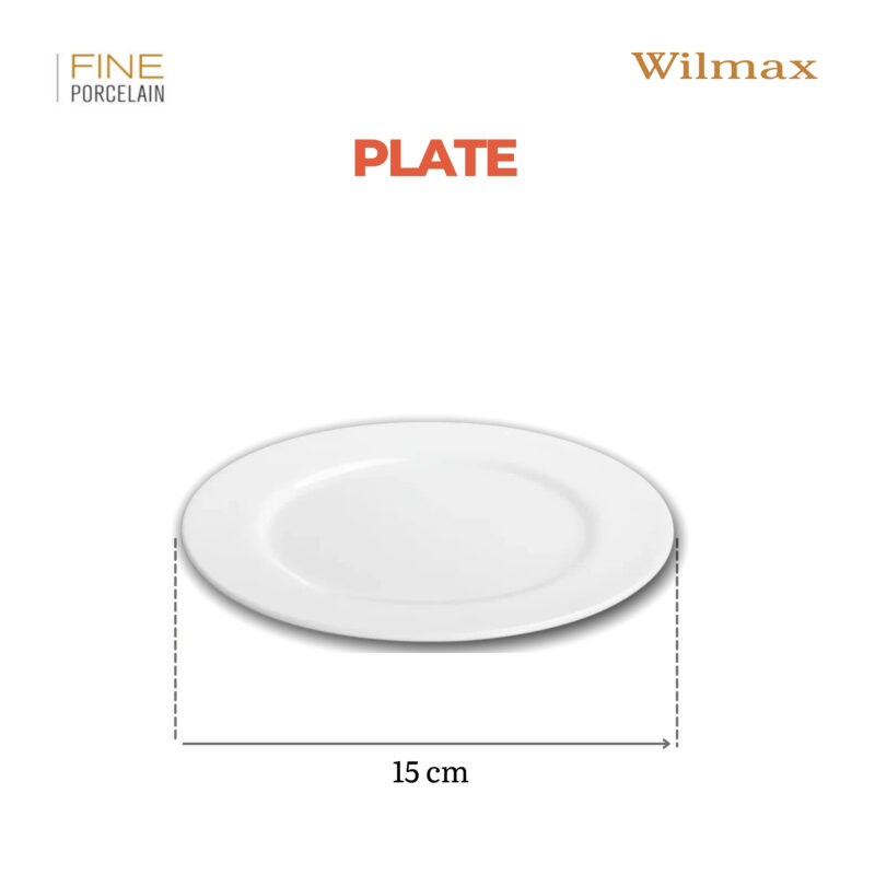 Talerz profesjonalny na pieczywo 15 cm biały porcelanowy WL-991176/A
