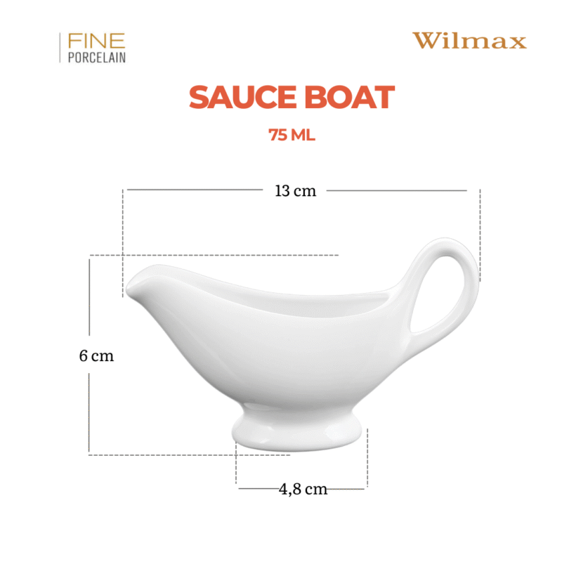 Sosjerka 75 ml biała porcelanowa WL-996114/A