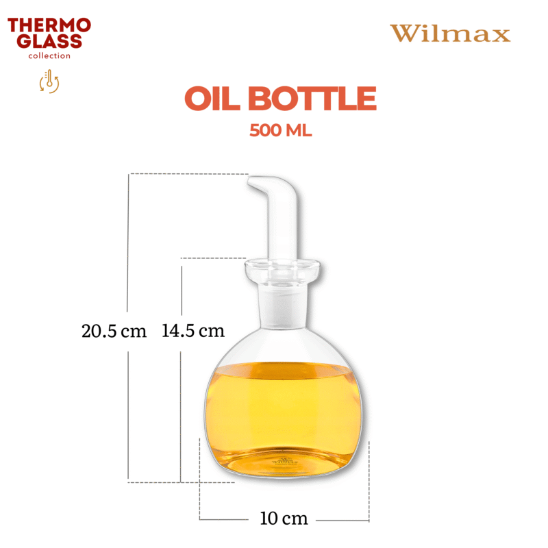 Butelka na oliwę 500 ml z korkiem silikonowym WL-888952/A