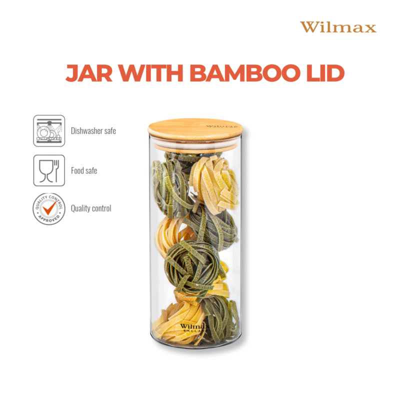 Słoik szklany z bambusową pokrywką 1500 ml WL-888507/A