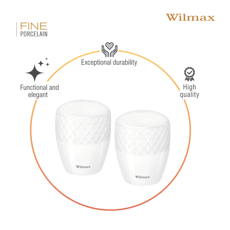 Solniczka i pieprzniczka białe porcelanowe zestaw 2 sztuki WL-880124/2C