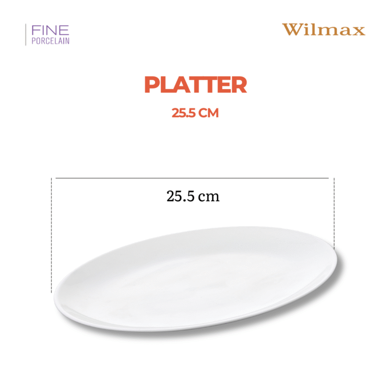 Półmisek owalny 25,5 cm biały porcelanowy WL-992021/A