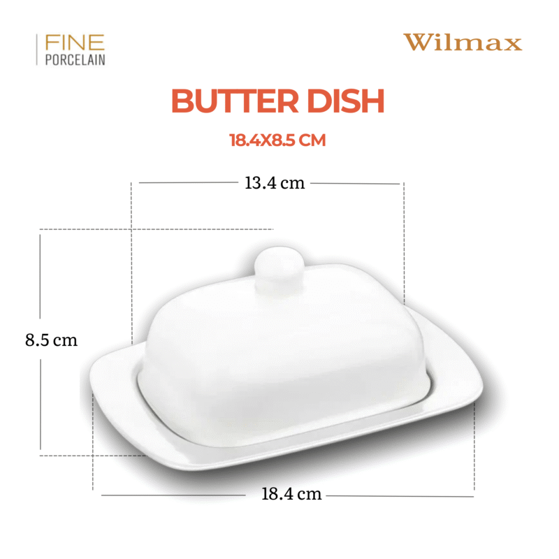 Maselniczka 19x12.5x8.5 cm biała porcelanowa WL-996109/A