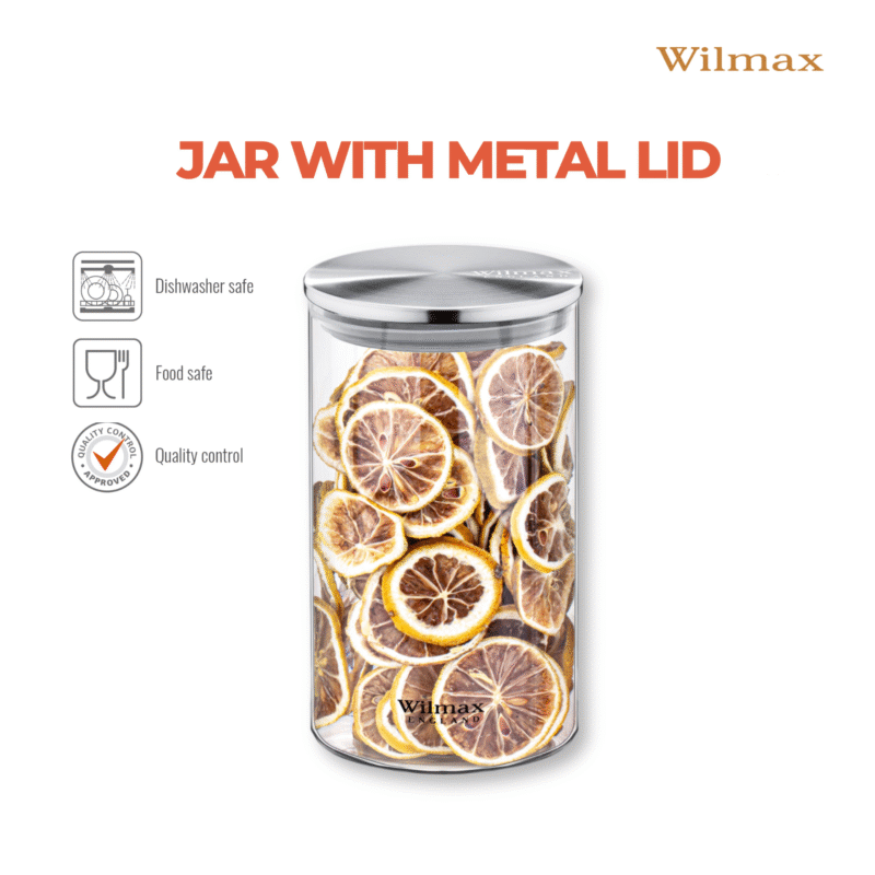 Słoik szklany z metalową pokrywą 1100 ml WL-888515/A