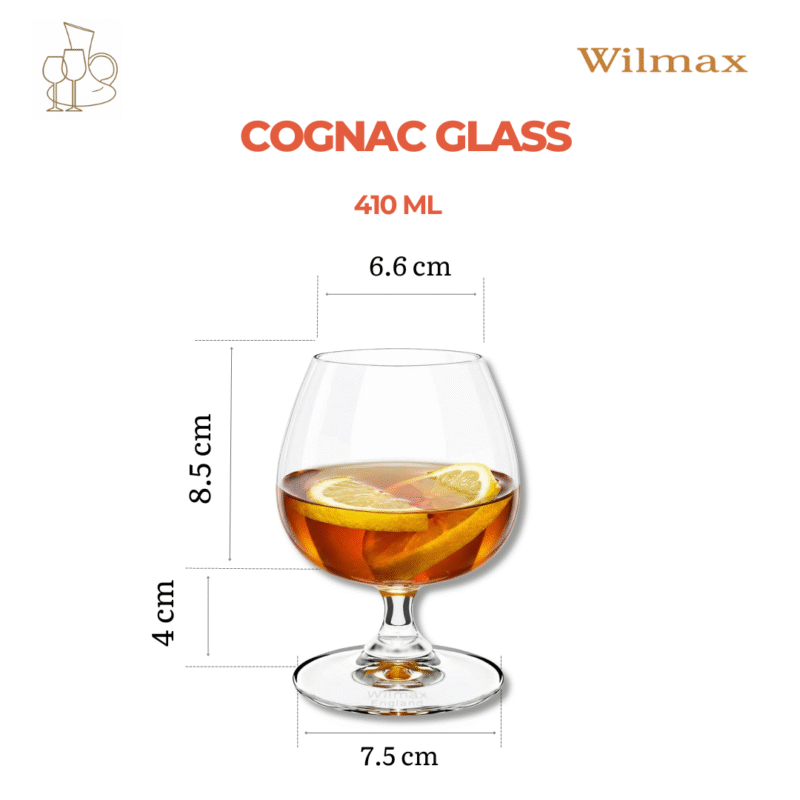 Kieliszek do koniaku 410 ml zestaw 6 sztuk WL-888025/6A