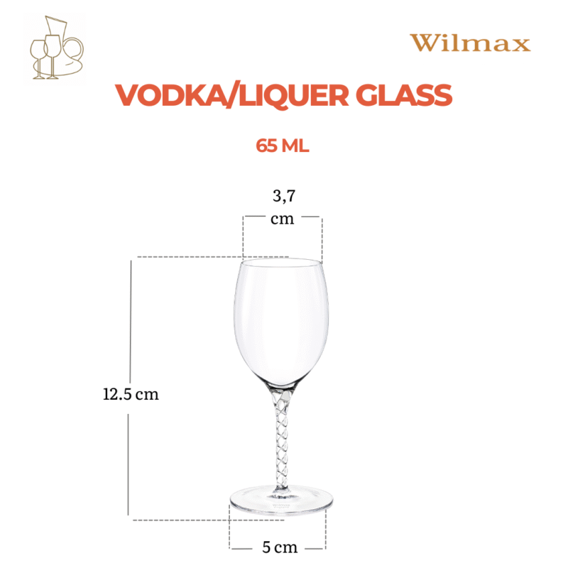 Kieliszek do wódki i likieru 65 ml zestaw 2 sztuki WL-888111/2C