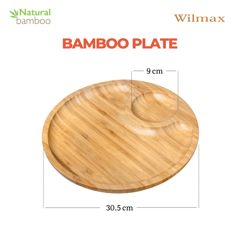Półmisek bambusowy 2 sekcje 30.5 cm WL-771044/A