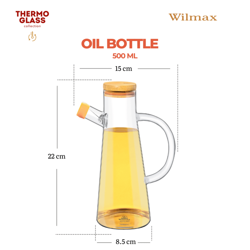 Butelka na oliwę 500 ml z bambusową pokrywką WL-888964/A