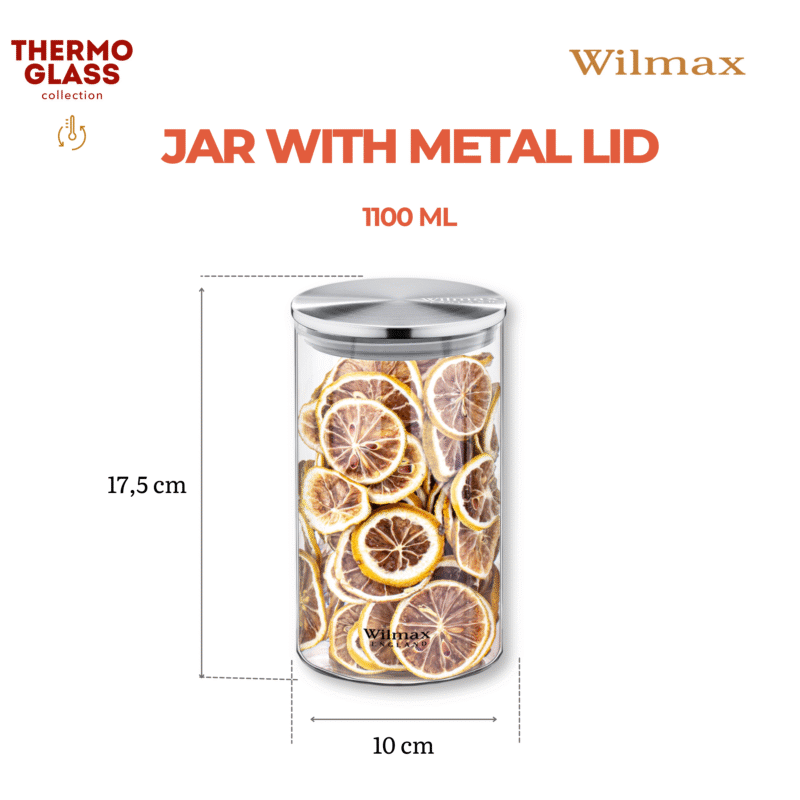 Słoik szklany z metalową pokrywą 1100 ml WL-888515/A