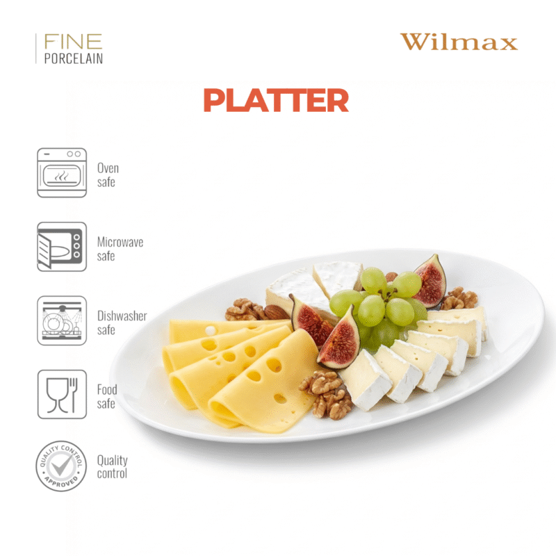 Półmisek owalny 25,5 cm biały porcelanowy WL-992021/A