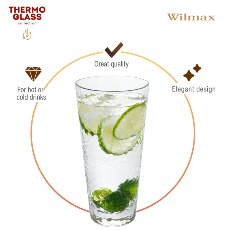 Szklanka ze szkła hammered 450 ml WL-888630/A