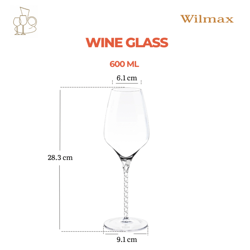 Kieliszek do wina 600 ml zestaw 2 sztuki WL-888101/2C