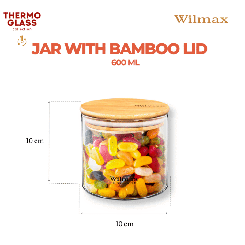 Słoik szklany z bambusową pokrywką 600 ml WL-888502/A
