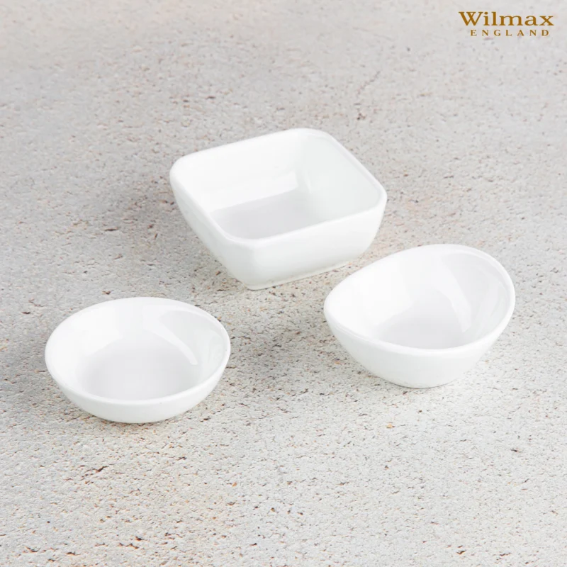 Talerzyk na sos sojowy 7.5 cm biały porcelanowy WL-996045/A