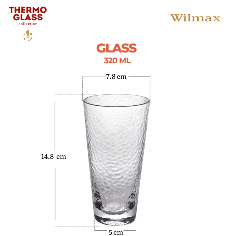 Szklanka ze szkła hammered 320 ml WL-888629/A