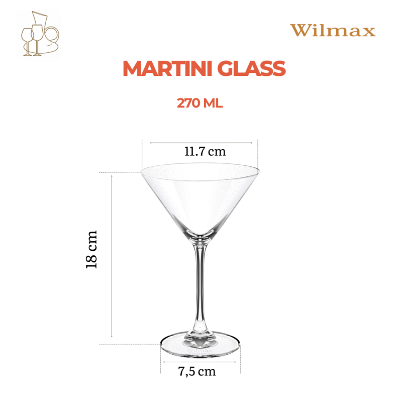 Kieliszek do martini 270 ml zestaw 6 sztuk WL-888030/6A