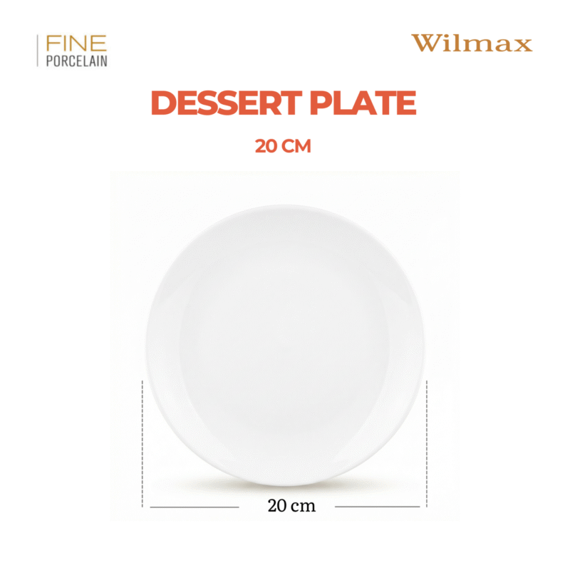 Talerz z szerokim rantem 20 cm biały porcelanowy WL-991013/A