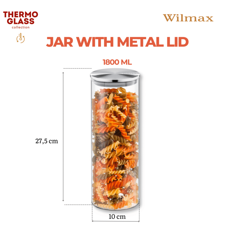 Słoik szklany z metalową pokrywą 1800 ml WL-888519/A