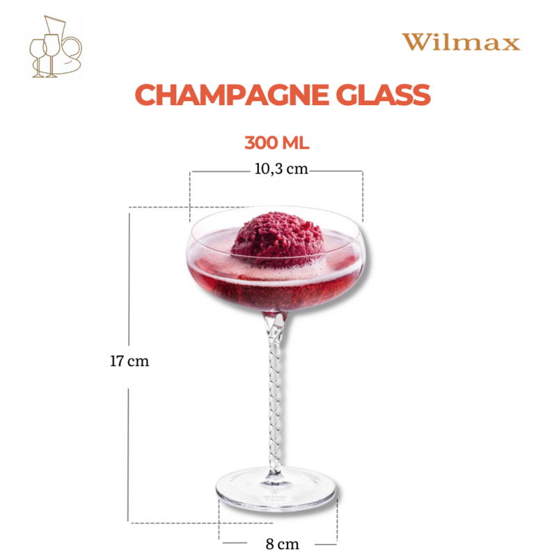 Kieliszek do szampana 300 ml zestaw 2 sztuki WL-888105/2C