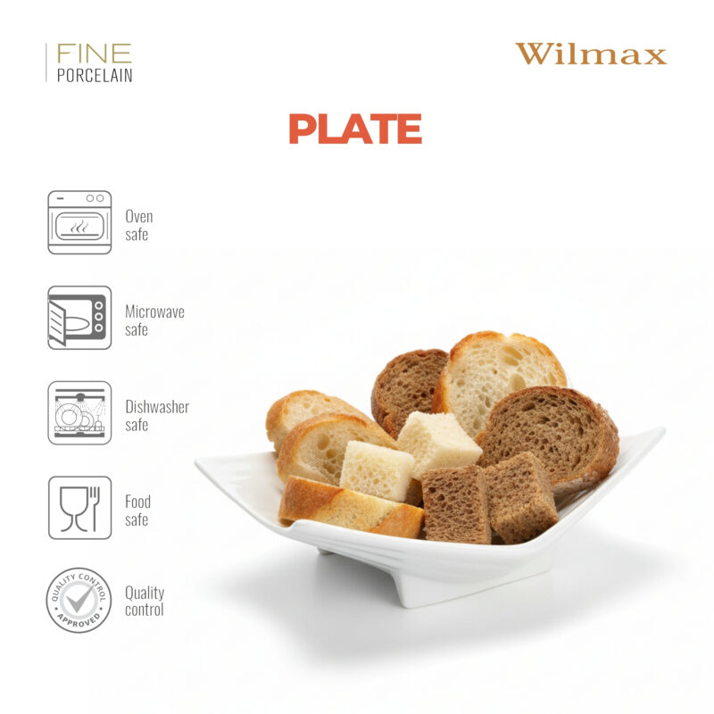 Półmisek na chleb biały porcelanowy WL-996011/A