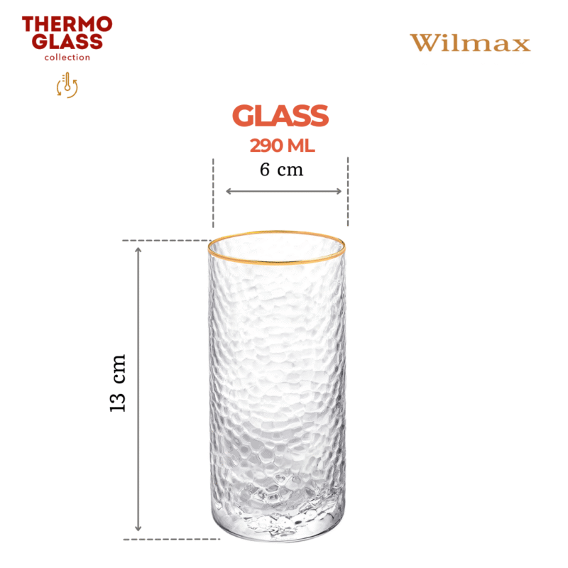 Szklanka ze szkła ze złotym rantem 290 ml WL-888631/A