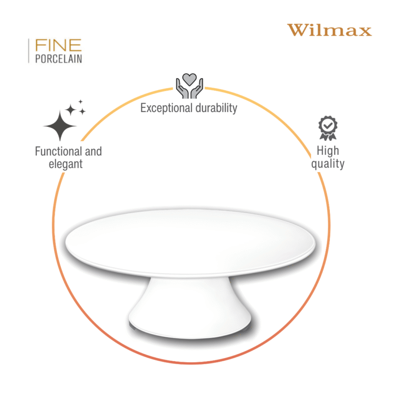 Patera na ciasto tort 30x9 cm biała porcelanowa WL-996130/A