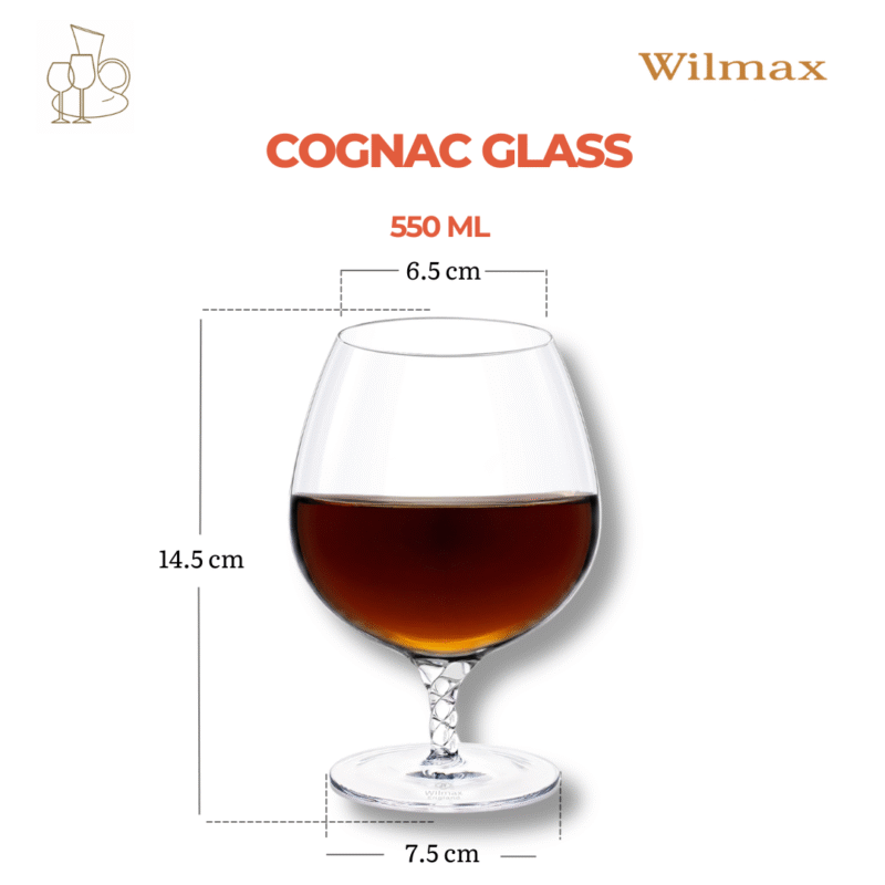 Kieliszek do koniaku 550 ml zestaw 2 sztuki WL-888108/2C