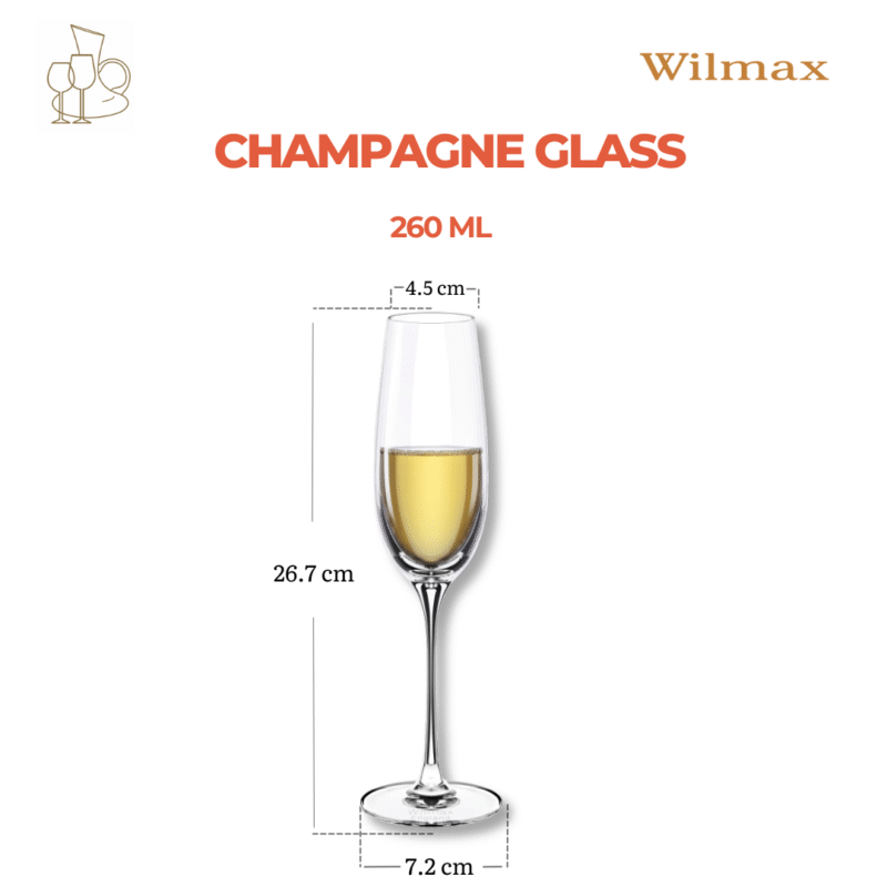 Kieliszek do szampana 260 ml zestaw 2 sztuki WL-888048/2C