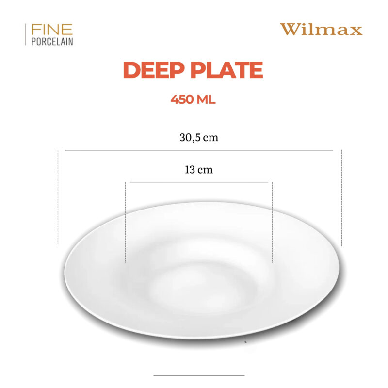 Talerz głęboki 30,5 cm biały porcelanowy WL-991274/A