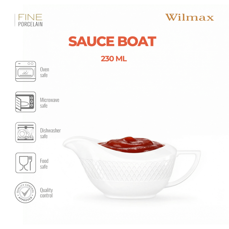 Sosjerka biała porcelanowa 230 ml zestaw 1 sztuka WL-880123/1C