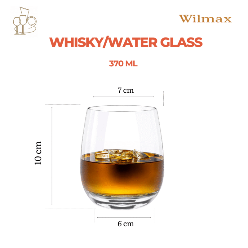 Szklanki do whisky i wody 370 ml zestaw 6 sztuk WL-888021/6A
