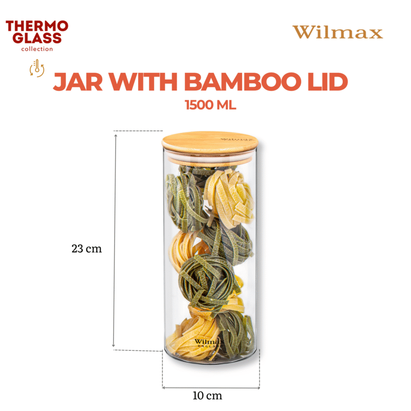 Słoik szklany z bambusową pokrywką 1500 ml WL-888507/A