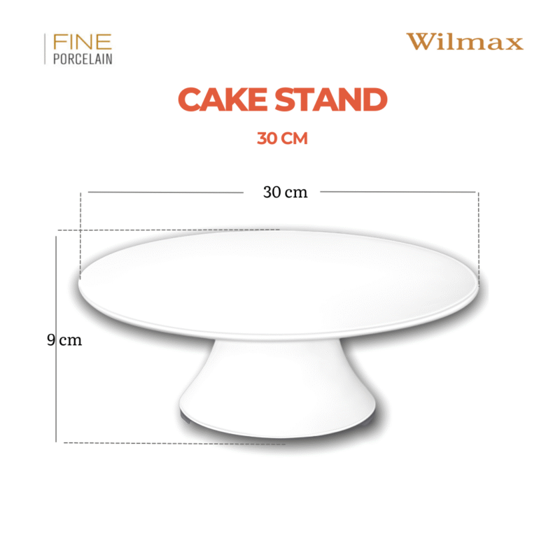Patera na ciasto tort 30x9 cm biała porcelanowa WL-996130/A
