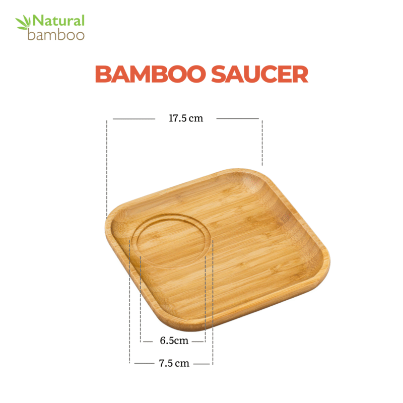 Talerz bambusowy kwadratowy do serwowania 17,5x17,5 cm WL-771116/A