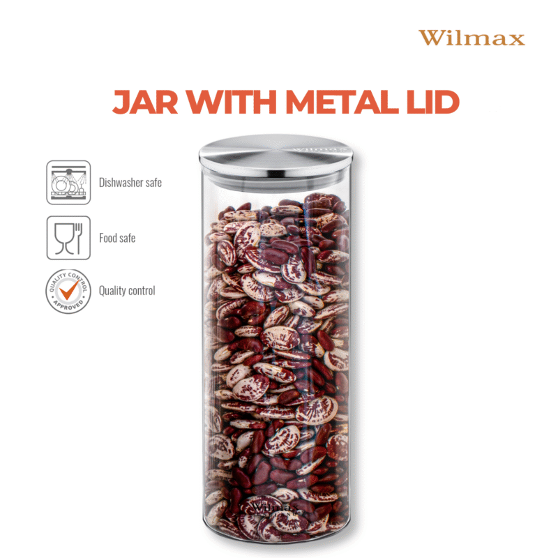 Słoik szklany z metalową pokrywą 1600 ml WL-888518/A