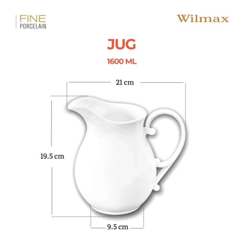 Dzbanek biały porcelanowy 1600 ml WL-995037/A