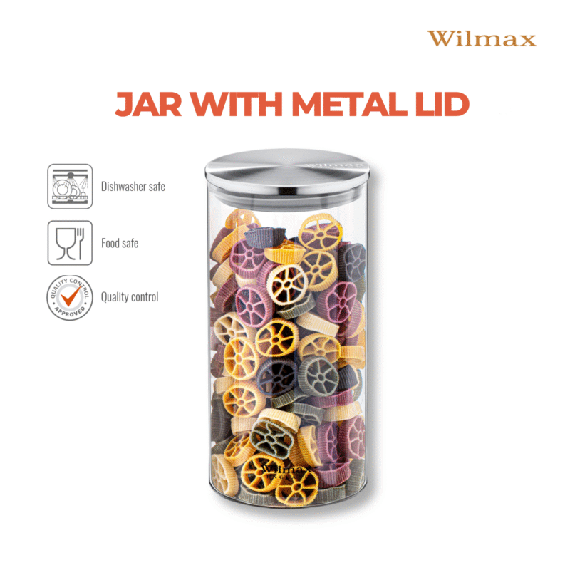 Słoik szklany z metalową pokrywą 1300 ml WL-888516/A