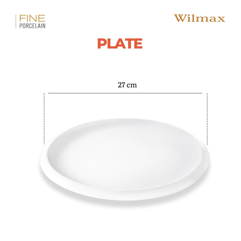 Talerz obiadowy 27 cm biały porcelanowy WL-991237/A