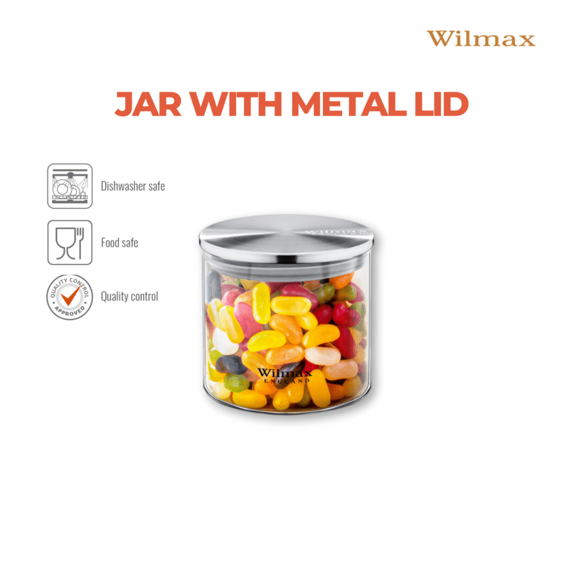 Słoik szklany z metalową pokrywą 600 ml WL-888512/A