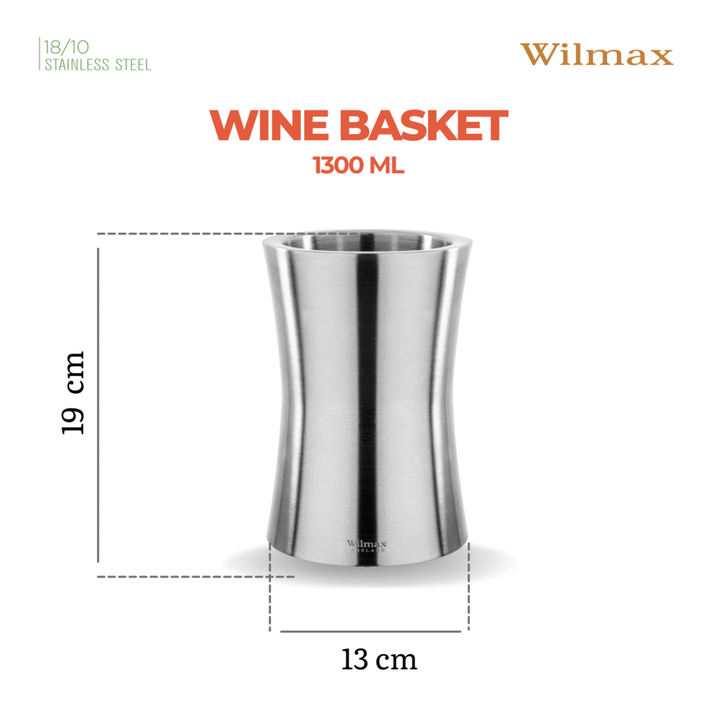 Wiaderko na wino o podwójnych ściankach stal nierdzewna 13x19 cm WL-552402/A