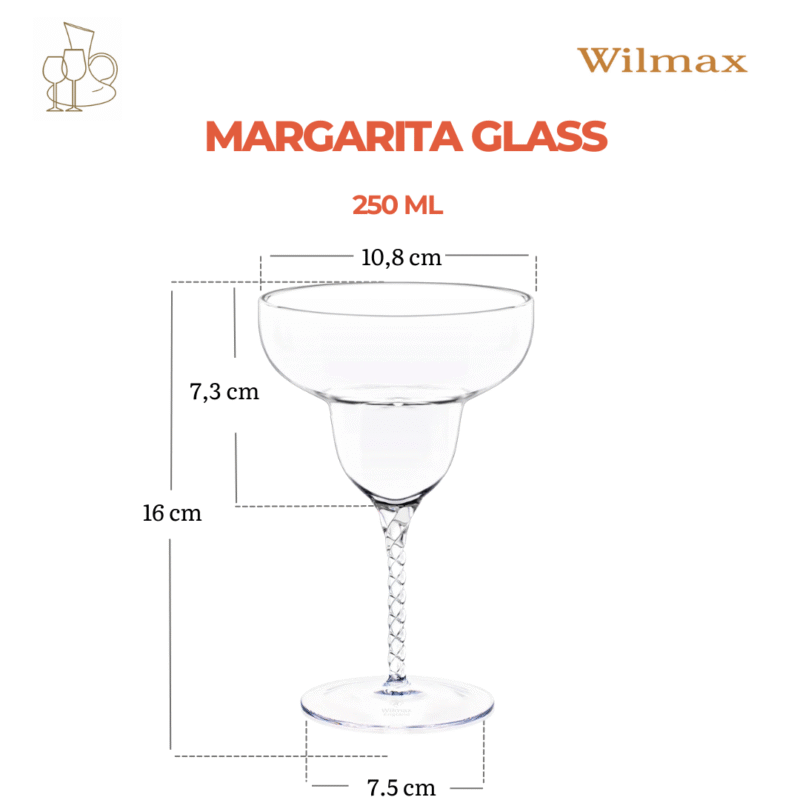 Kieliszek do margarity 250 ml zestaw 2 sztuki WL-888107/2C